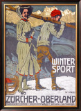 Winter Sport, Zurcher, Oberland Framed Giclee Print by Marxer 