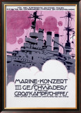 WWI, German Kriegsmarine Destroyer Framed Giclee Print