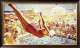 Clacton on Sea, Butlin's Holiday Framed Giclee Print by Greenup 