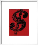 Dollar Sign, c.1981 (black on red) Poster by Andy Warhol