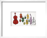 Eleven String Instruments, c.1957 Prints by Andy Warhol