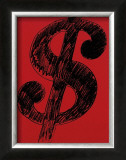 Dollar Sign, c.1981 (black on red) Poster by Andy Warhol