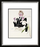 Celia in a Black Dress with White Flowers No. 48 Art by David Hockney