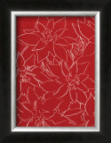 Poinsettias, c.1983 (White on Red) Poster by Andy Warhol