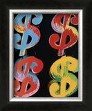 Four Dollar Signs, c.1982 (blue, red, orange, yellow) Prints by Andy Warhol