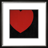 Heart, c.1979 (Red on Black) Posters by Andy Warhol