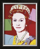Reigning Queens: Queen Elizabeth II of the United Kingdom, c.1985 (Dark Outline) Prints by Andy Warhol