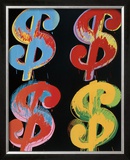 Four Dollar Signs, c.1982 (blue, red, orange, yellow) Prints by Andy Warhol