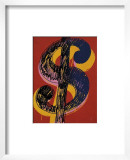 Dollar Sign, c.1981 (black and yellow on red) Poster by Andy Warhol