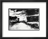 Maisons dans la Beauce Reproduction encadrée édition limitée par Maurice de Vlaminck