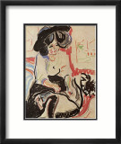 Seated Young Woman with Hat and Cigarette Affiches par Ernst Ludwig Kirchner