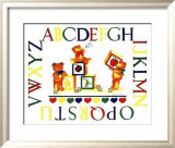 Alphabet Block Bears Poster by Marnie Bishop Elmer