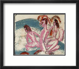 Three Bathers by Stones Posters par Ernst Ludwig Kirchner