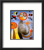 Les échelles en roue de feu traversent l'azur Poster par Joan Miró