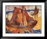 Barcos pesqueros Pósters por Karl Schmidt-Rottluff Barcos pesqueros Pósters por Karl Schmidt-Rottluff