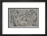 065 - La famille Lambert ou le bistrot Reproduction encadrée édition limitée par Jules Pascin