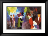 Leute Die Sich Begegnen Affiches par Auguste Macke