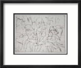 105 - Trois petites filles Reproduction encadrée édition limitée par Jules Pascin
