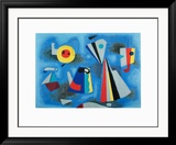 Shapes on Blue Láminas por Willi Baumeister