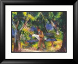 Man Reading Affiches par Auguste Macke