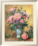 Vase of Peonies and Canterbury Bells Prints by Albert Williams