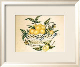 Lemons in a Porcelain Basket Posters av P. Bowden
