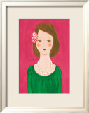 Girl with a Flower Hair Ornament Posters by Hiromi Taguchi