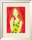 Girl Eating an Apple Art by Hiromi Taguchi