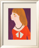Girl in a Red Dress with a Ribbon Prints by Hiromi Taguchi