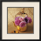 Roses, Teapot and Butterfly Affiches par Louis Gaillard