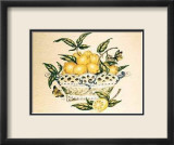 Lemons in a Porcelain Basket Plakat av P. Bowden