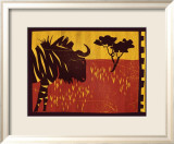Woodblock Gnu Plakat av Benjamin Bay