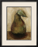 Green Pear on Beige Poster par Nicole Etienne