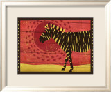 Woodblock Zebra Kunst av Benjamin Bay