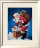 Santa in Chimney Kunst von Susan Comish