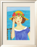 Girl with a Straw Hat Who Stands by the Sea Art by Hiromi Taguchi