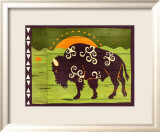 Woodblock Bison Plakater av Benjamin Bay