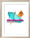 Two Martini Chat Innrammet Giclee-trykk av Bradly Bowden