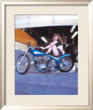 Pin-Up Girl: Blue Chopper Framed Giclee Print by David Perry