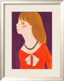 Girl in a Red Dress with a Ribbon Prints by Hiromi Taguchi