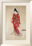 Lady In Red Prints by Kyosai 