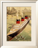 CGT Oceanline Normandie Framed Giclee Print by Sigismund Righini