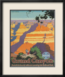Santa Fe Railroad: Grand Canyon National Park, Arizona Innrammet Giclee-trykk av Oscar M. Bryn