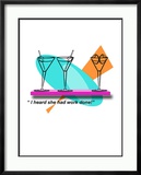 Two Martini Chat Innrammet Giclee-trykk av Bradly Bowden