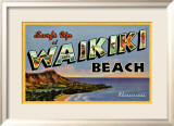 Waikiki Beach Framed Giclee Print
