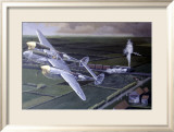 WWII, Lockheed P38 Lightning Estampe encadrée par Paul Wollman