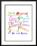 Happy Hour Cocktails Innrammet Giclee-trykk av Bradly Bowden