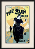 The Sun Sunshine Newspaper Framed Giclee Print by Louis J Rhead