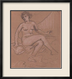 Sitting Nude Study Kunstdruck von Eric Young