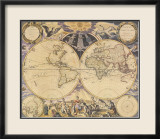 New World Map, c.1676 Kunstdrucke von Pieter Goos